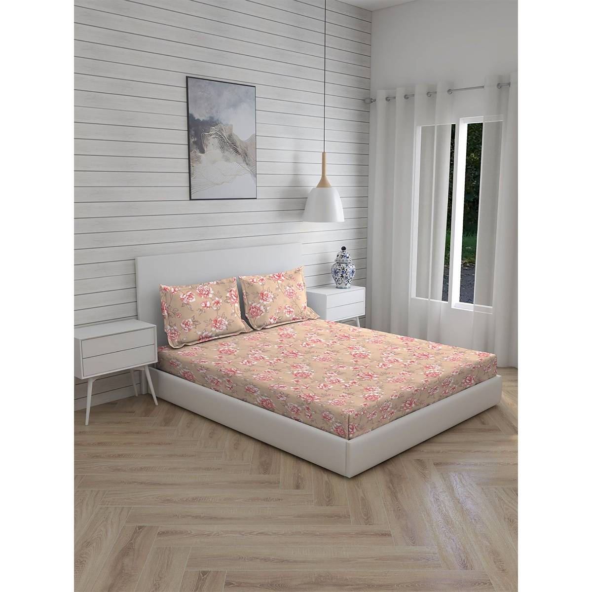 Boutique Living Signature Sateen 300 TC Double Bedsheet -Red