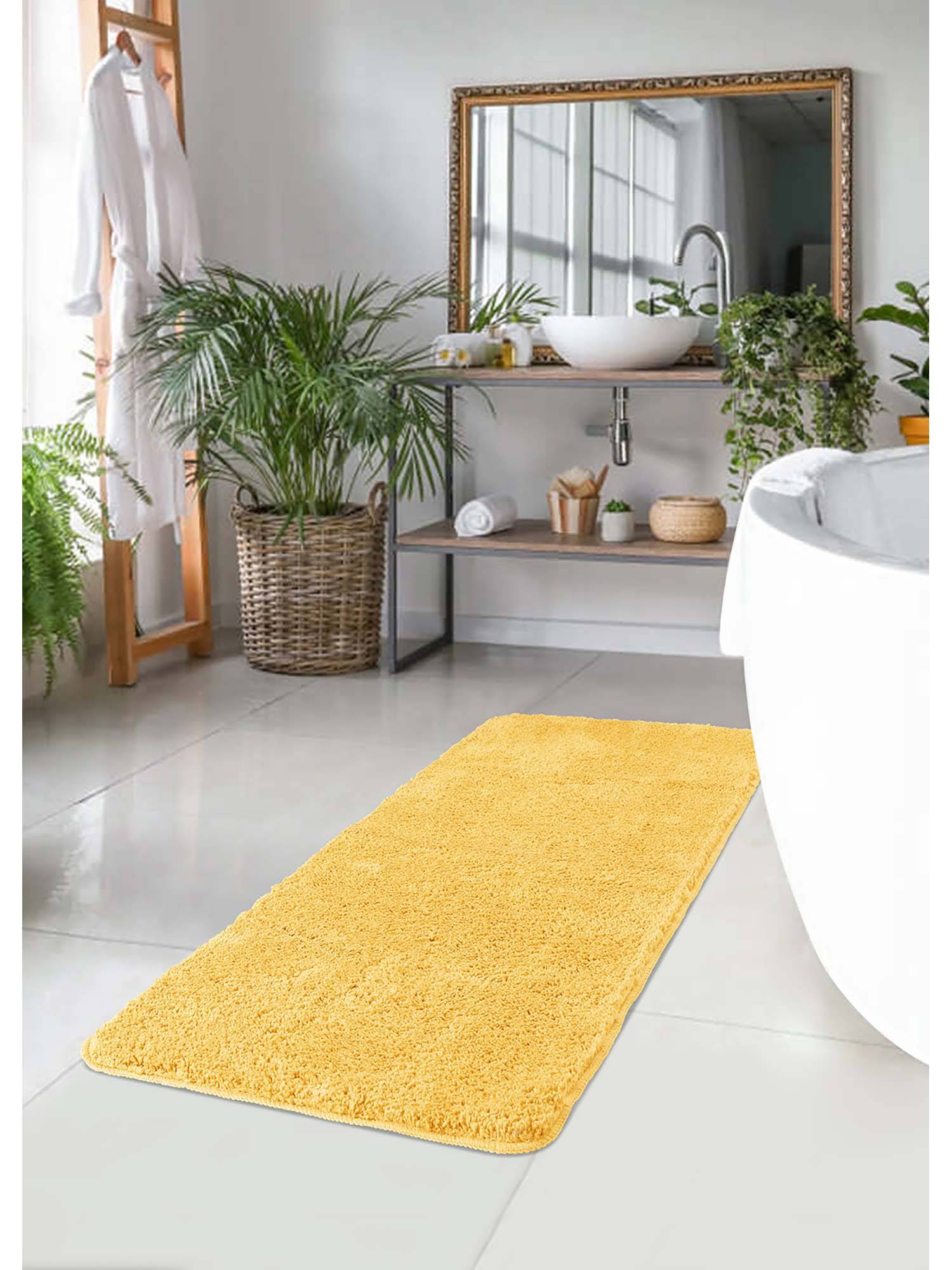 OBSESSIONS Supersoft Anti Skid Bath Runner, Lemon