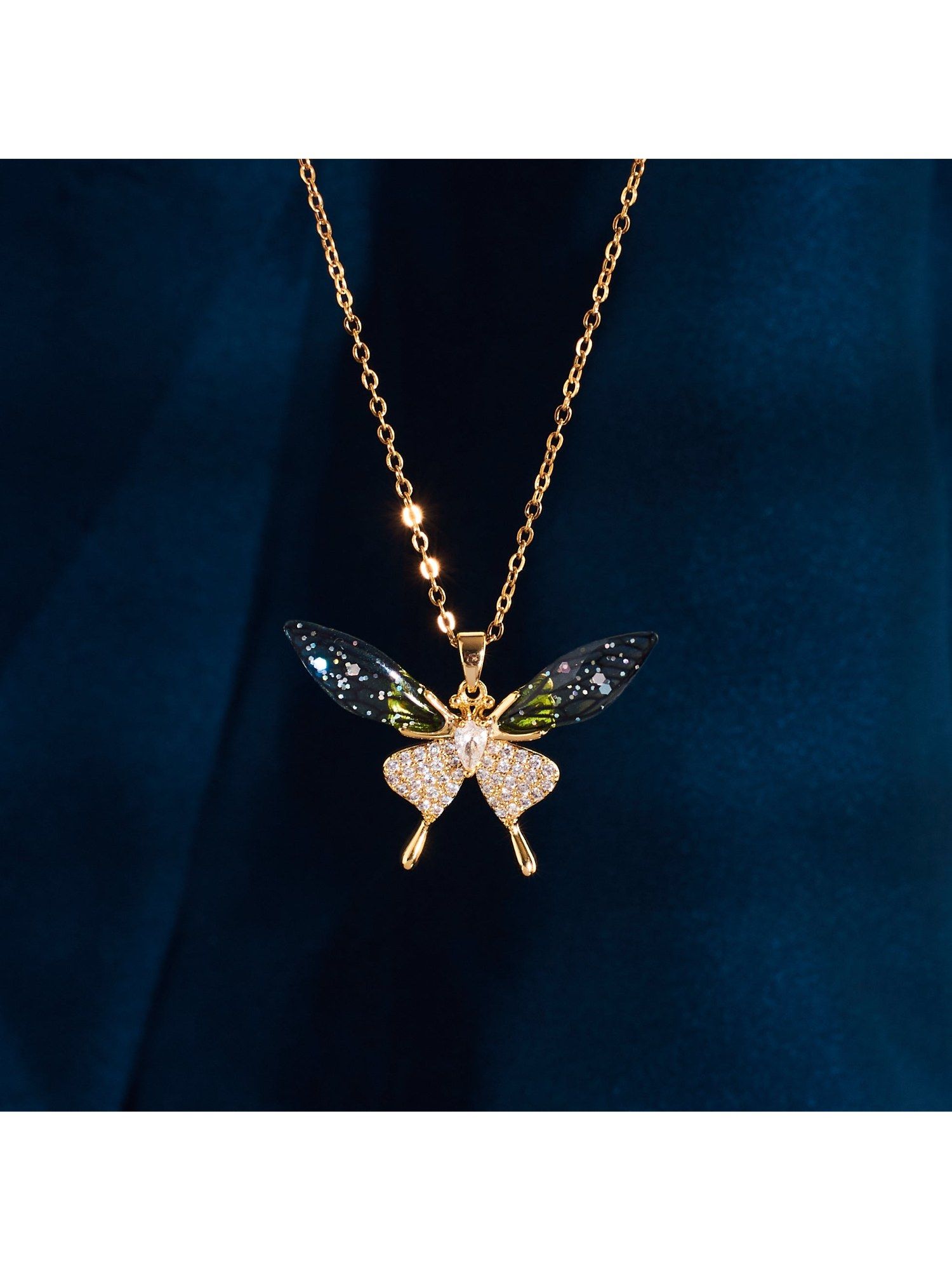 Buy Salty Women Green Butterfly Bliss Necklace Online