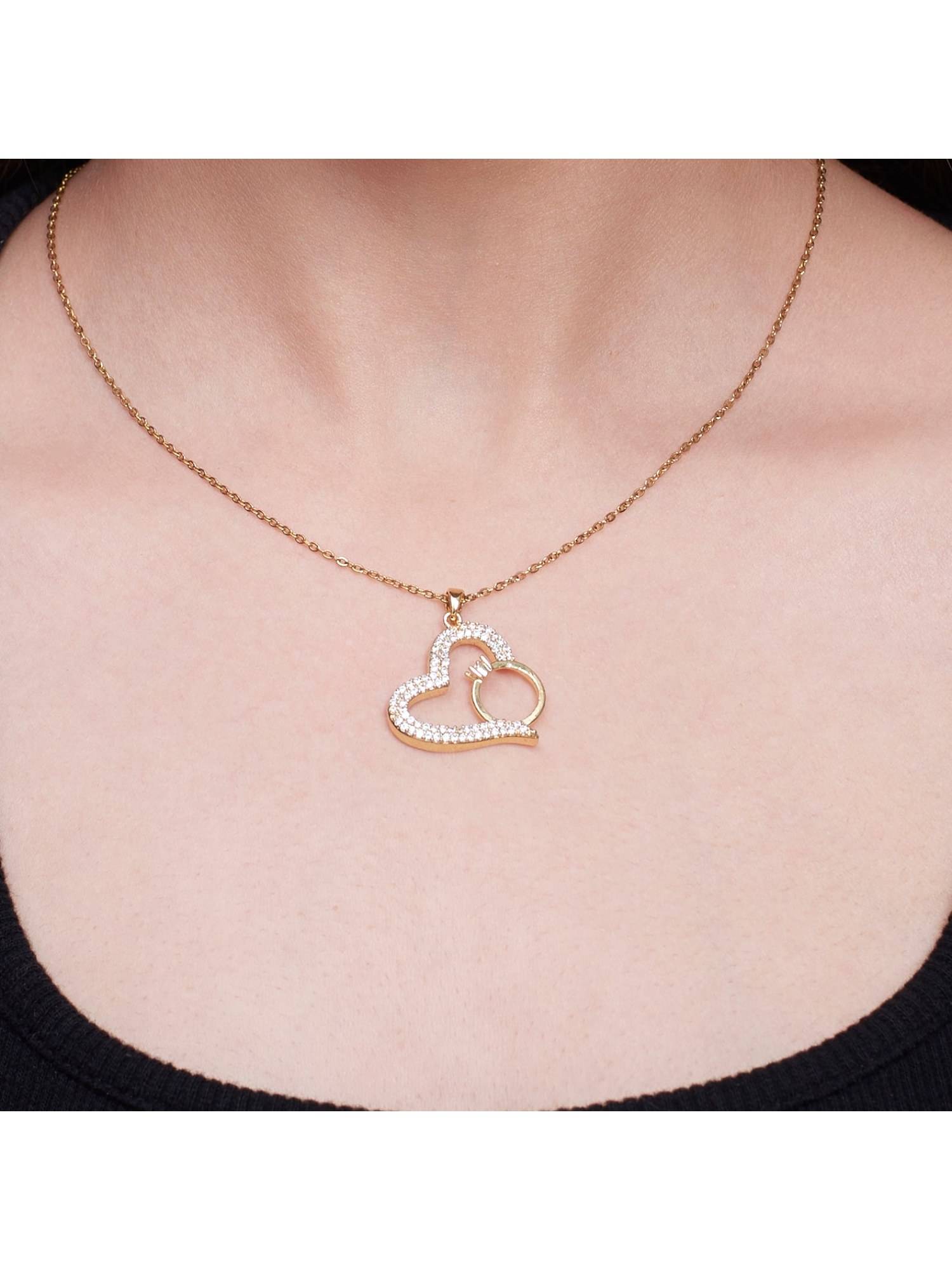 Salty Women Graceful Heart with Ring Necklace