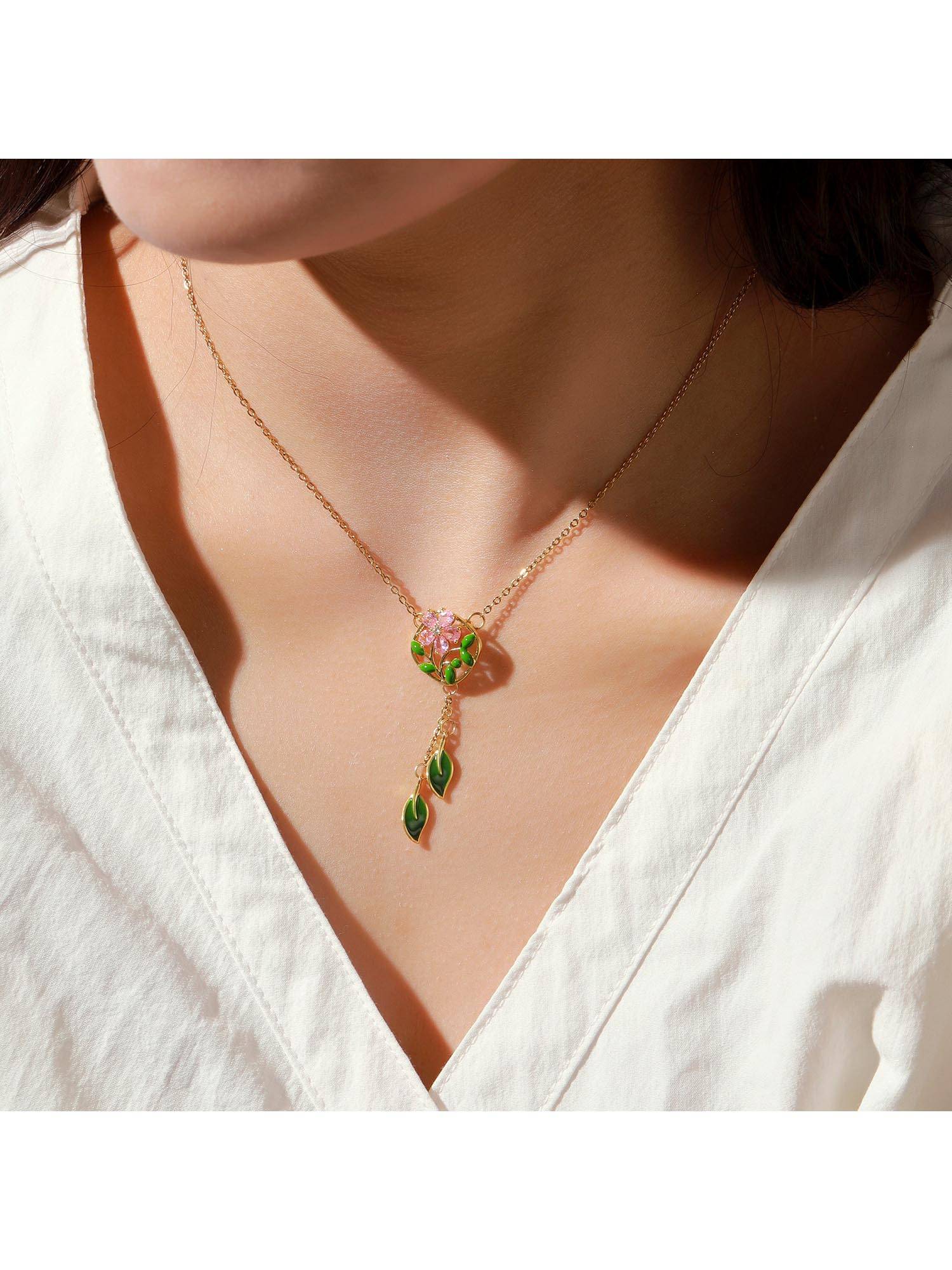Salty Women Enchanted Garden Green-Pink Necklace