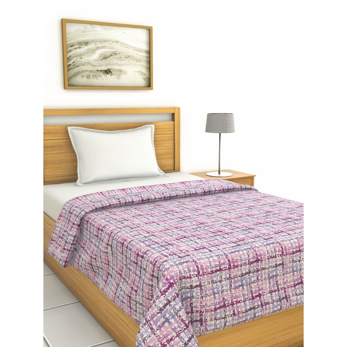 BIANCA Cotton Fabric Comforter For All Weather Purple Plum (Single