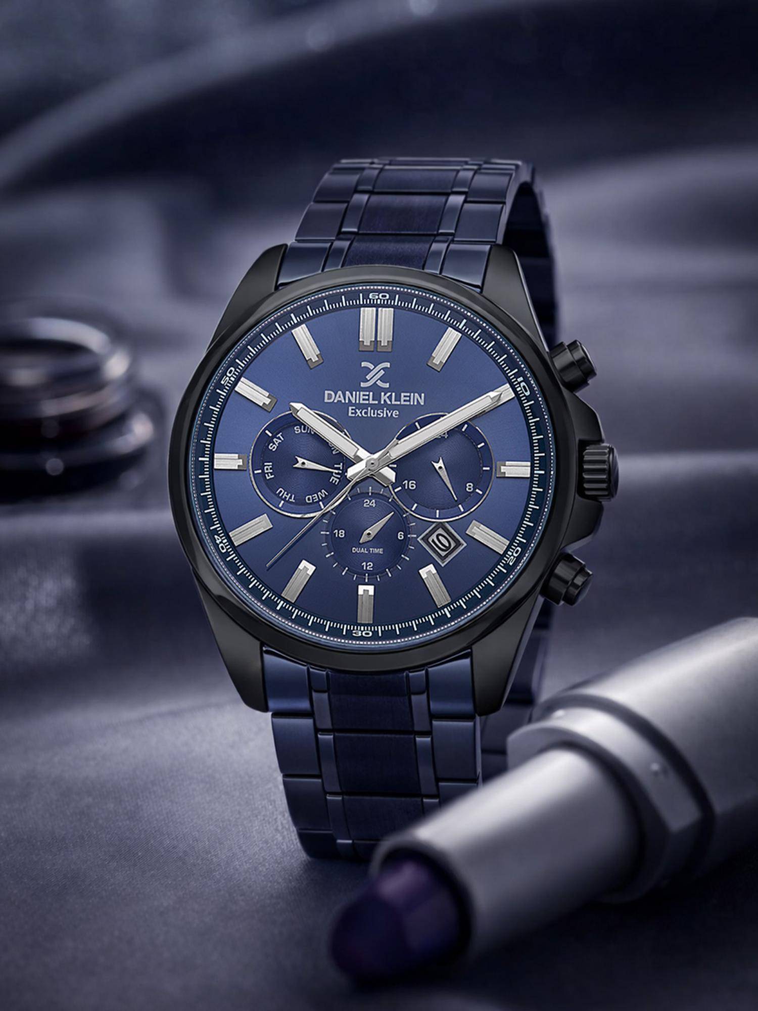 Daniel Klein Womens Chronograph Blue Dial Watch - DK.6.14261-4 (M)