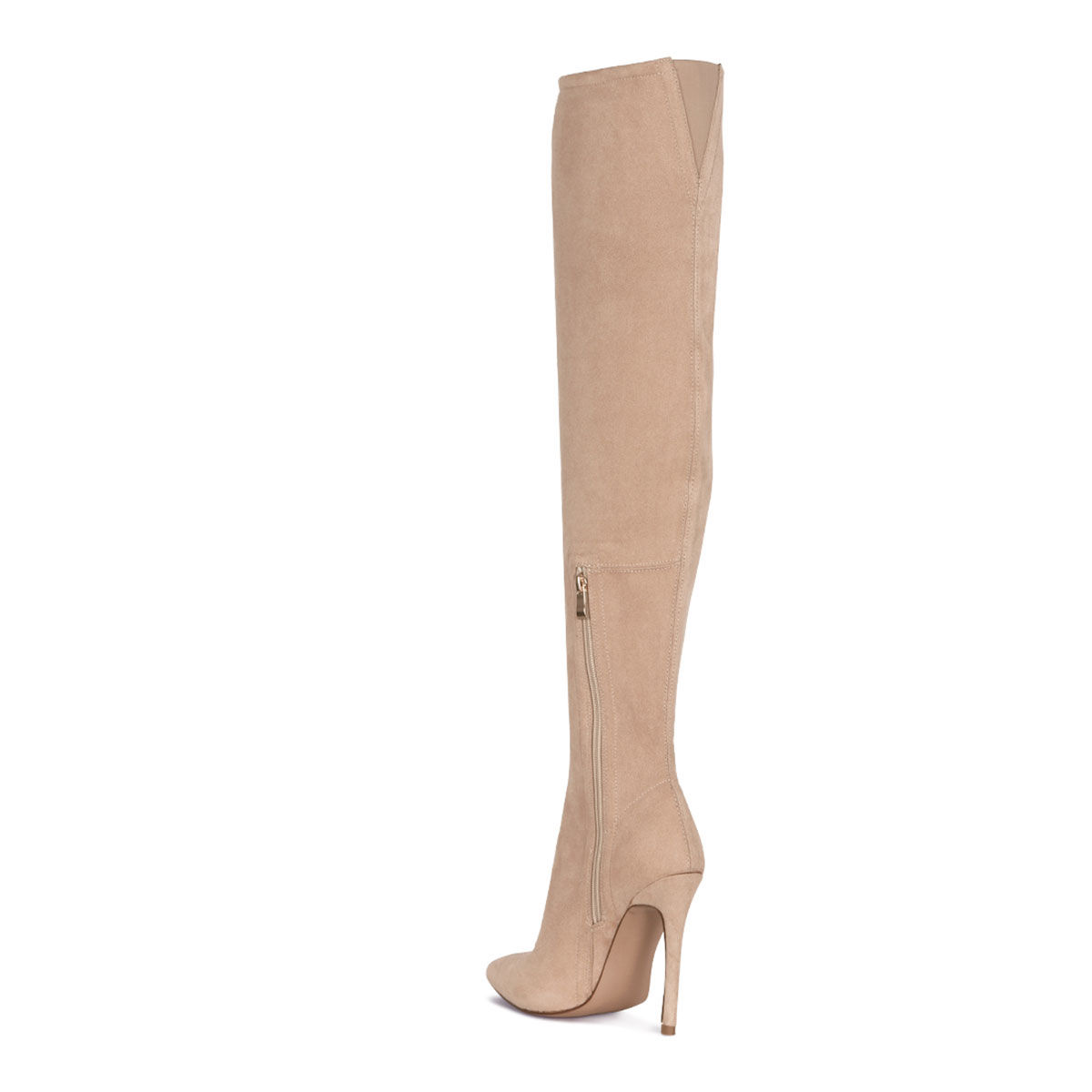 London Rag Tilera Stretch The Knee Stiletto Boot In Beige: Buy London ...