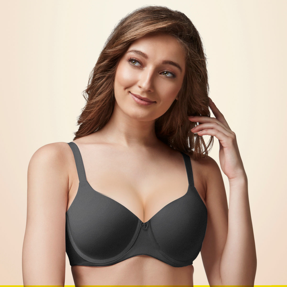 Buy Trylo D.e.light Woman Soft Padded Wired Full Cup Bra - Black Online