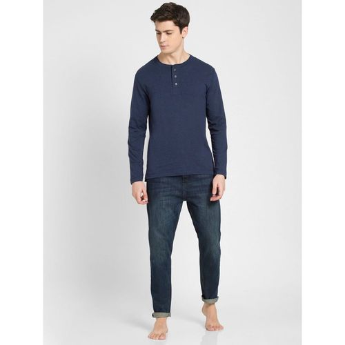 Jockey Man Ink Blue Long Sleeve T-Shirt: Buy Jockey Man Ink Blue Melange Long Sleeve Henley T-Shirt Online at Best Price in India NykaaMan