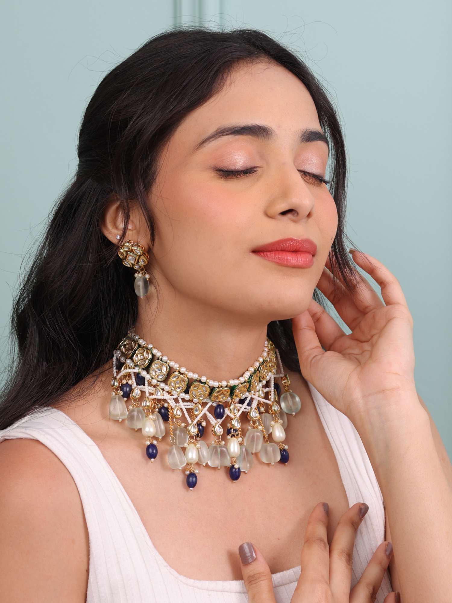 BINNI Samira Pachi Kundan Necklace Set