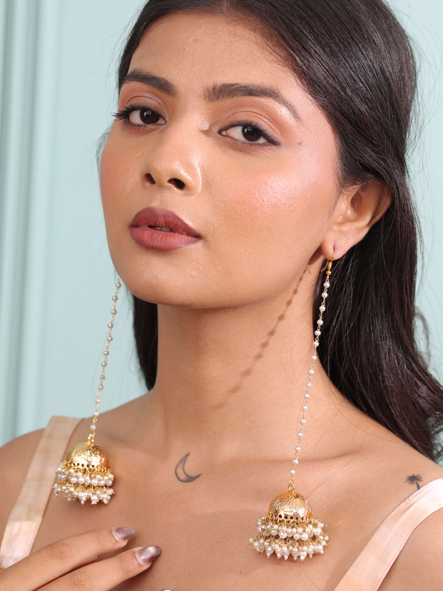 BINNI Lumina Pearl Jhumkas