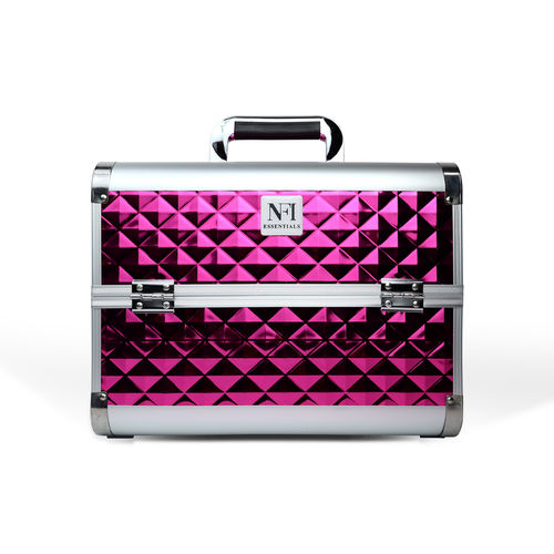 NFI Essentials Cosmetic Box Makeup Bag Vanity Kit Travel Organiser Big Box  Aluminium