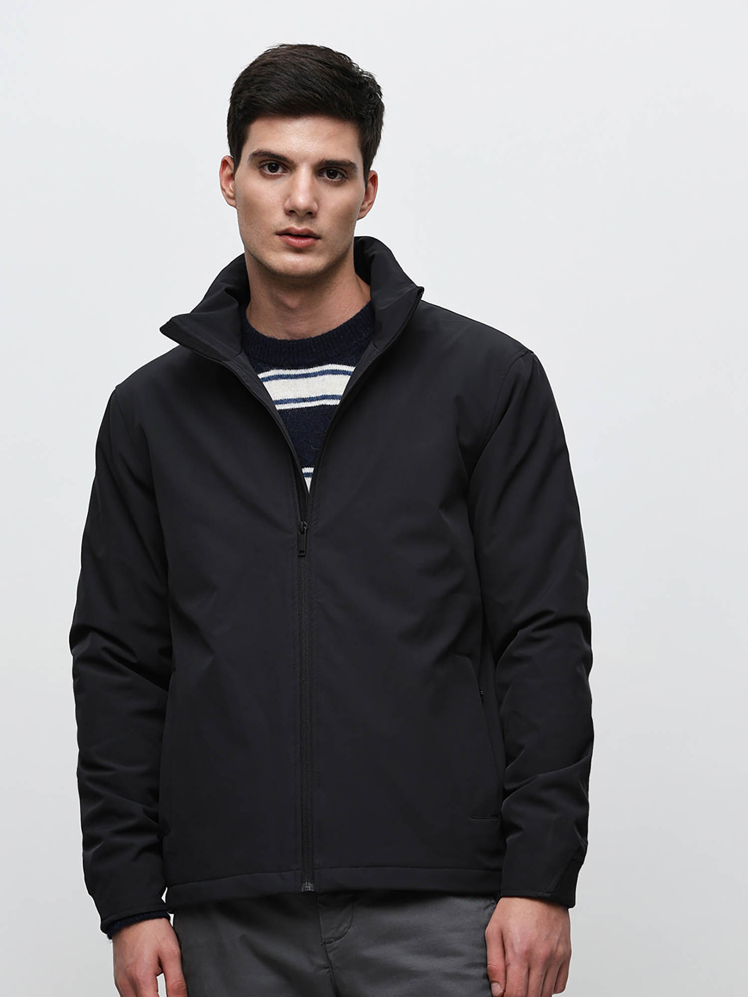 Buy Selected Black High Neck Padded Jacket Online