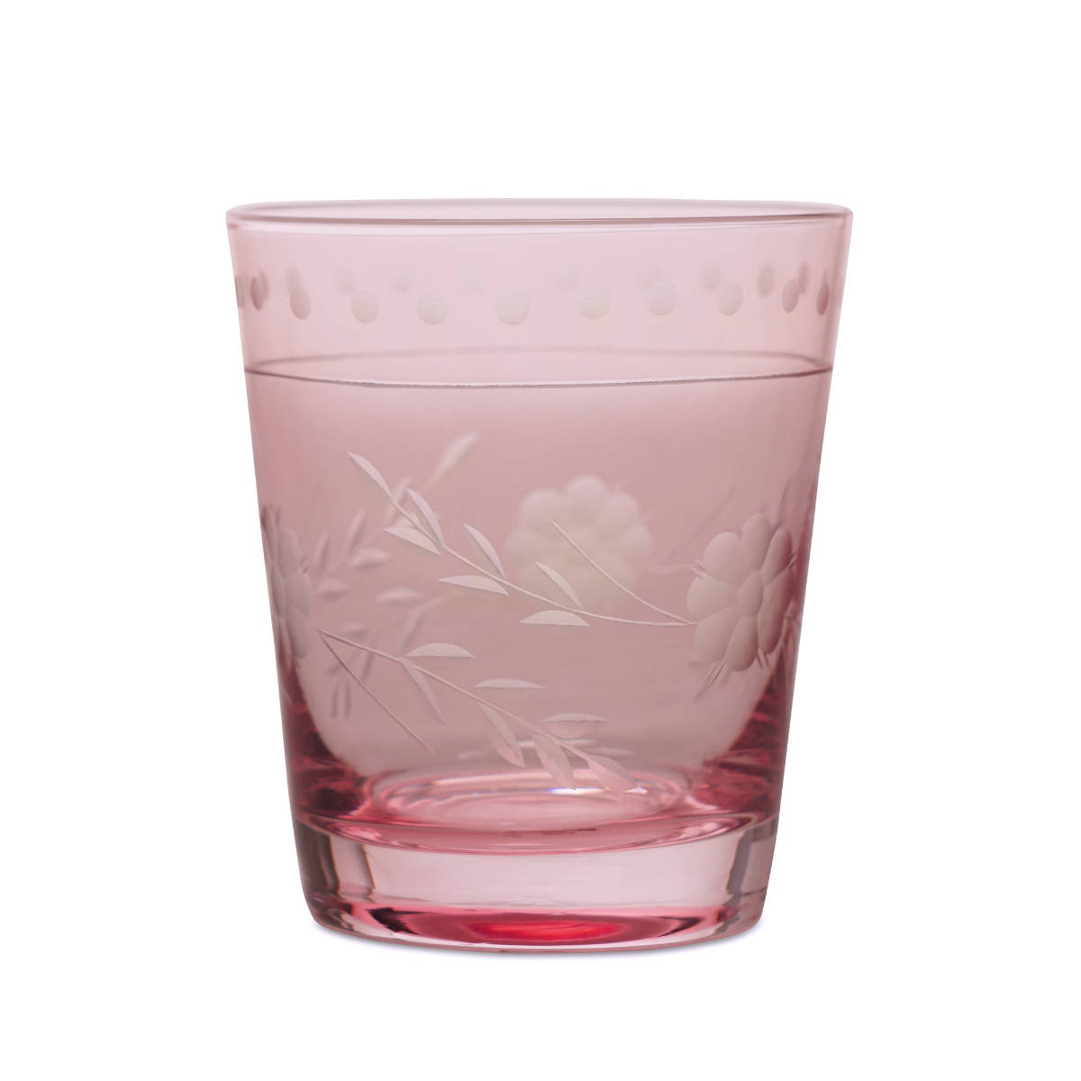 Pure Home + Living Set of 4 Pink Floral Textured Glass Tumblers Buy