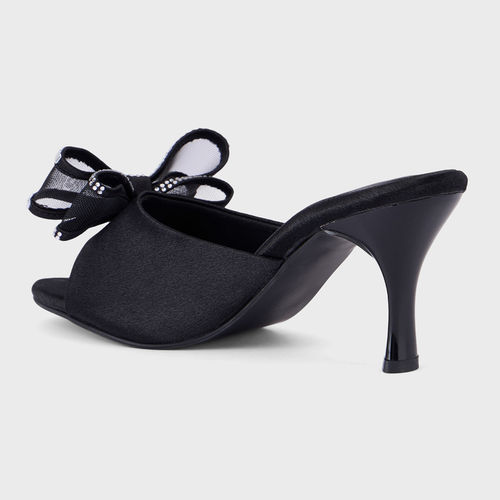 Buy RSVP by Nykaa Fashion Black Almond Toe Net Embellished Bow