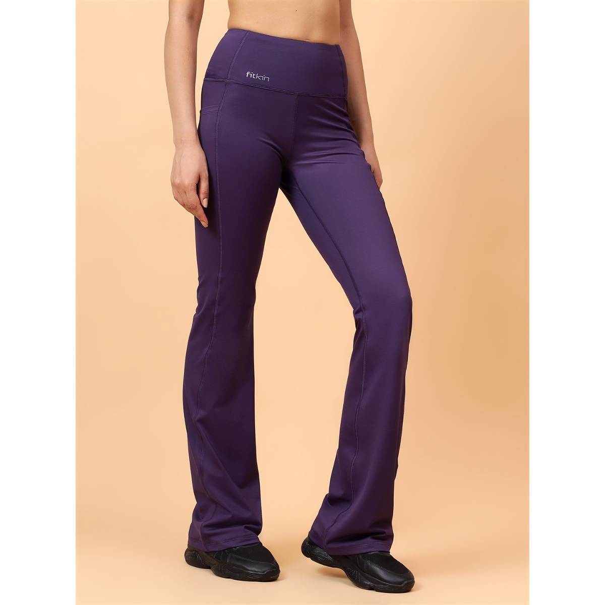 Buy Fitkin Women Purple Bootcut Active Trackpant Online