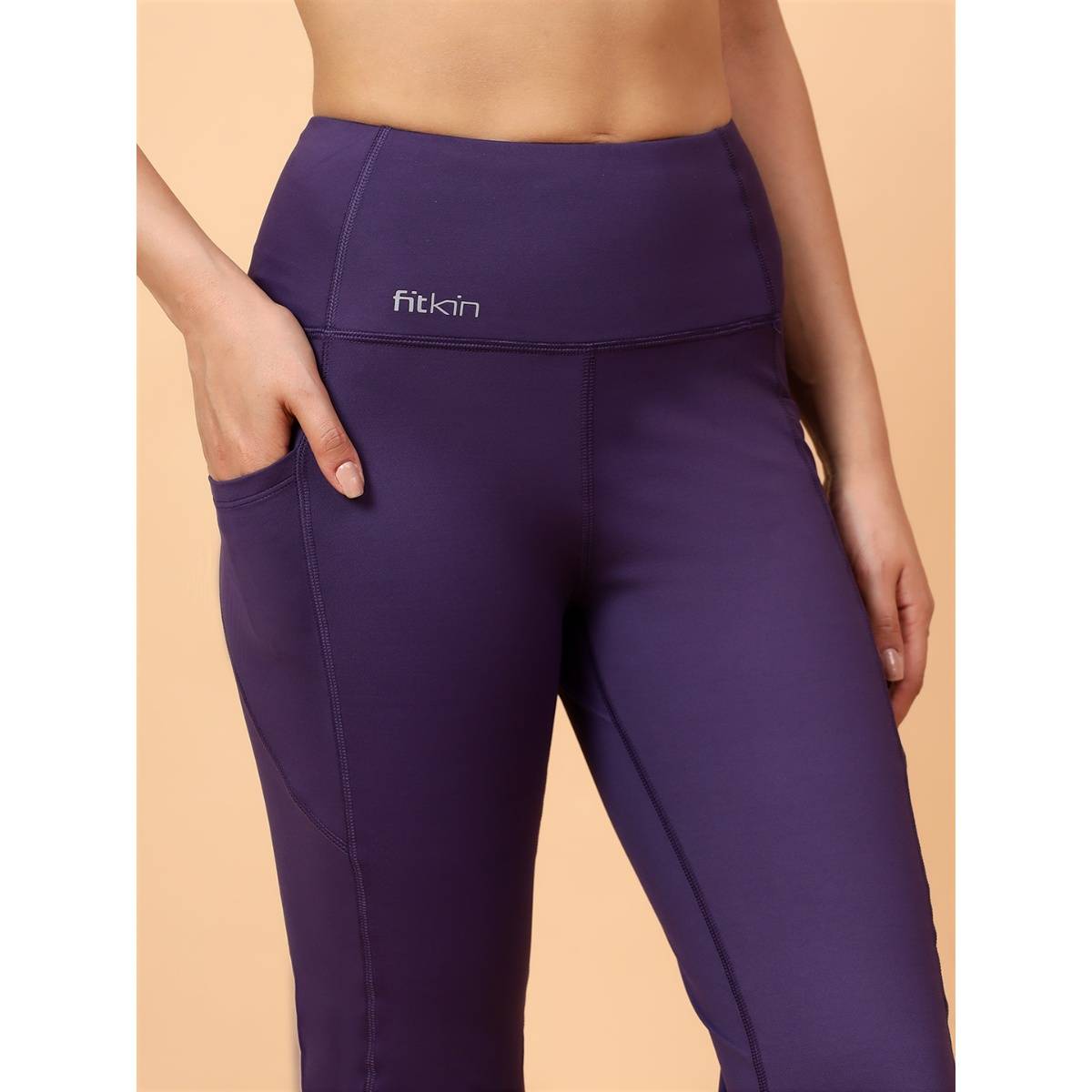 Buy Fitkin Women Purple Bootcut Active Trackpant Online