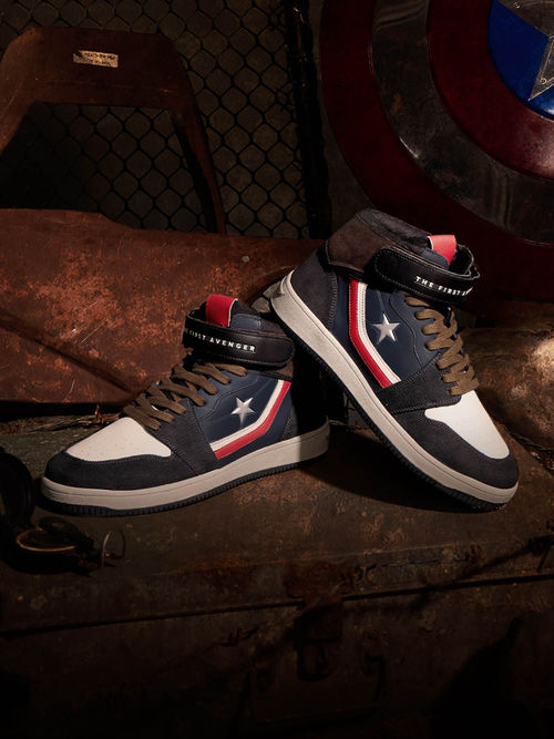 The Souled Store Official Captain America Super Soldier Men High Top  Sneakers