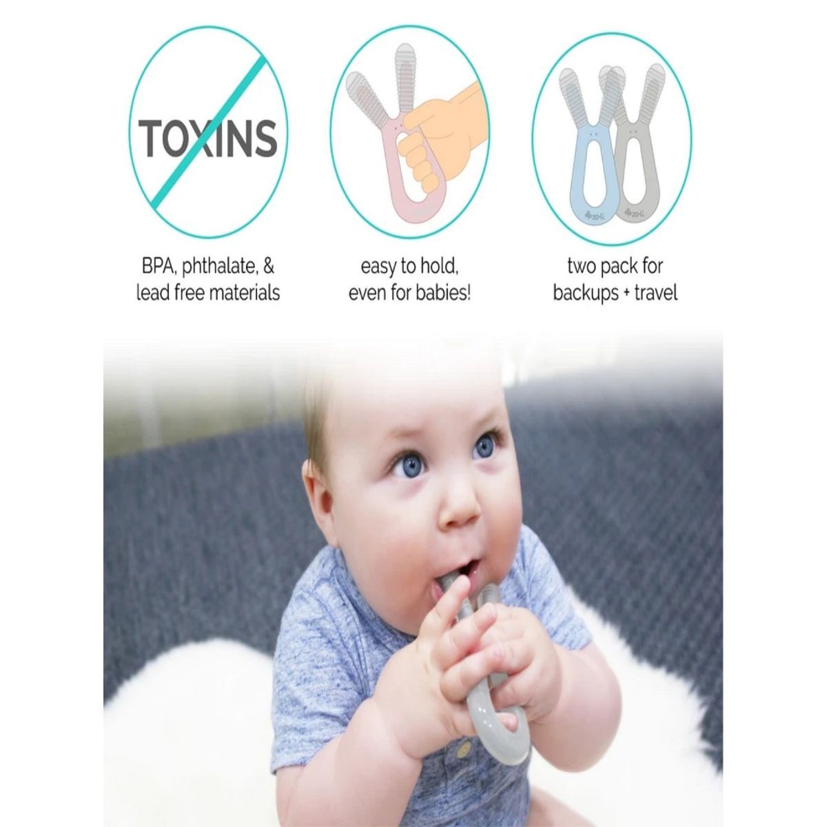 Zoli Bunny Teether MultiColor (Free Size) Buy Zoli Bunny Teether