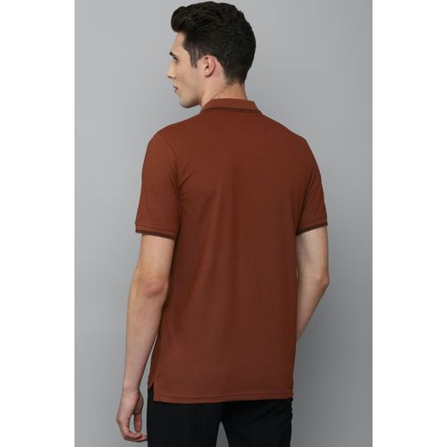 Louis Philippe Men Brown Solid Polo T-Shirt: Buy Louis Philippe Men Brown Solid  Polo T-Shirt Online at Best Price in India