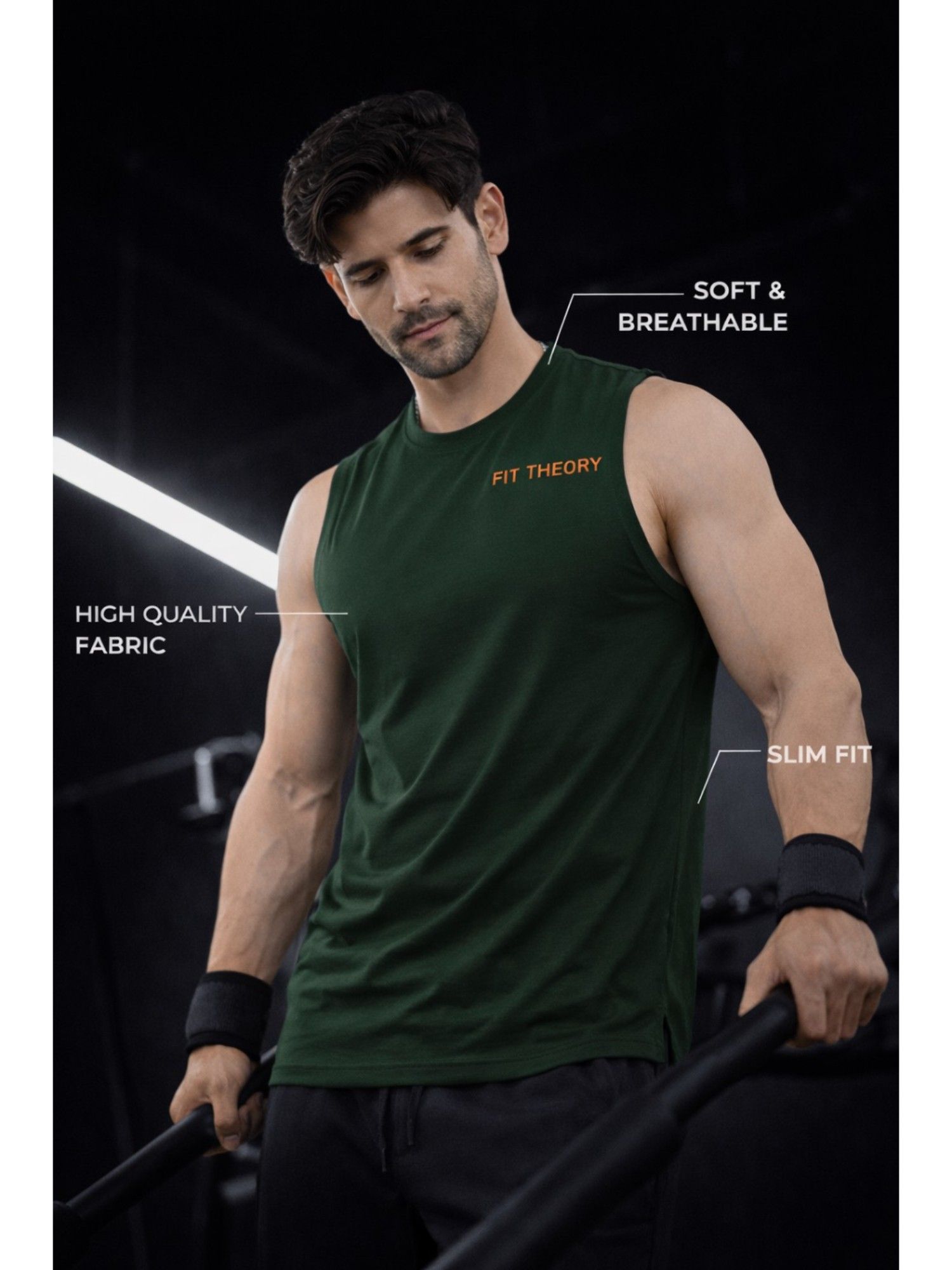 Buy The Fit Theory Bottle Green Tank Top Online