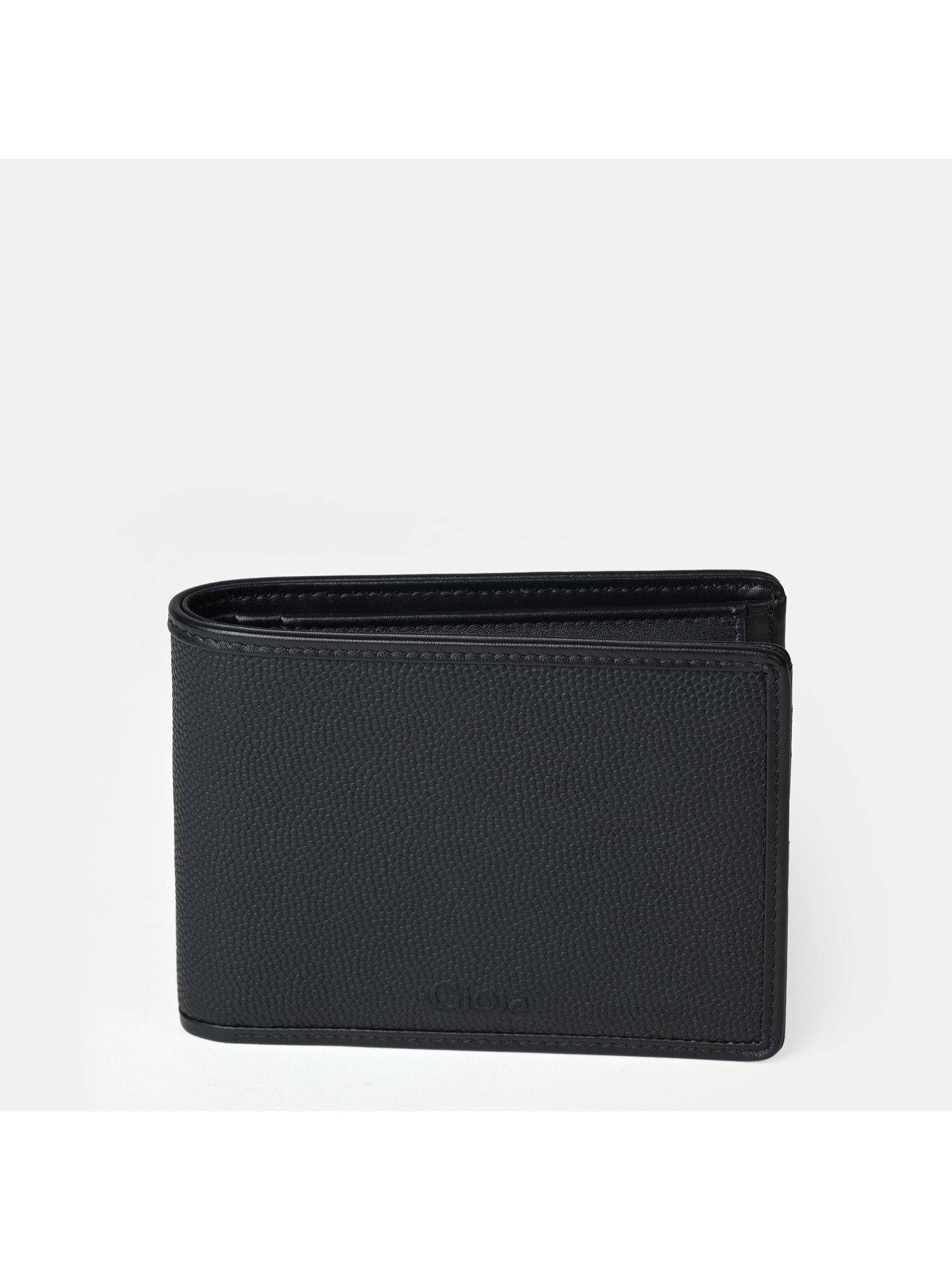 Gioia Italian Textured Bifold Wallet - Black
