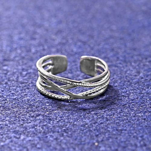 Buy CLARA Pure 925 Silver Criss Cross Adjustable Thumb Band Finger