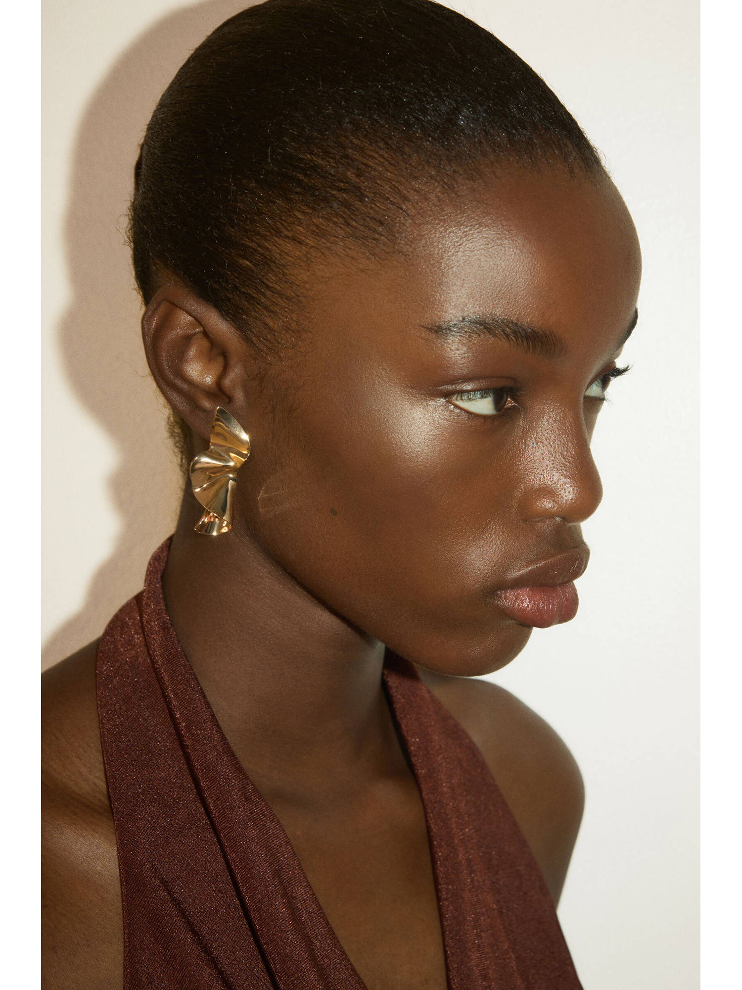 H&M Women Gold Statement Earrings