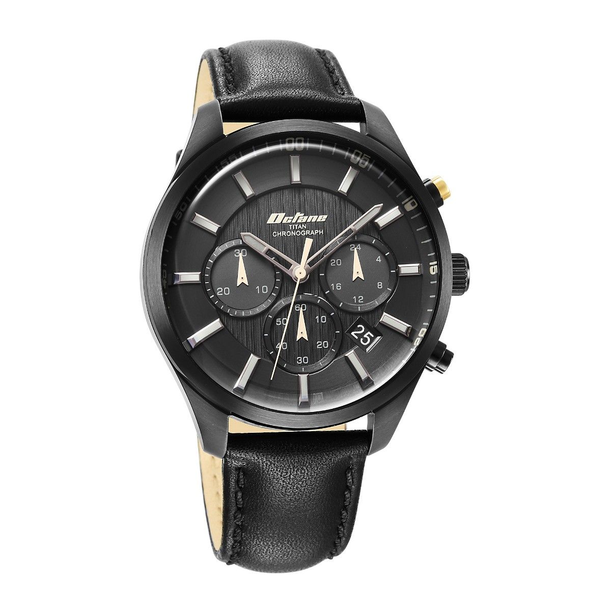Titan octane black dial chronograph watch discount
