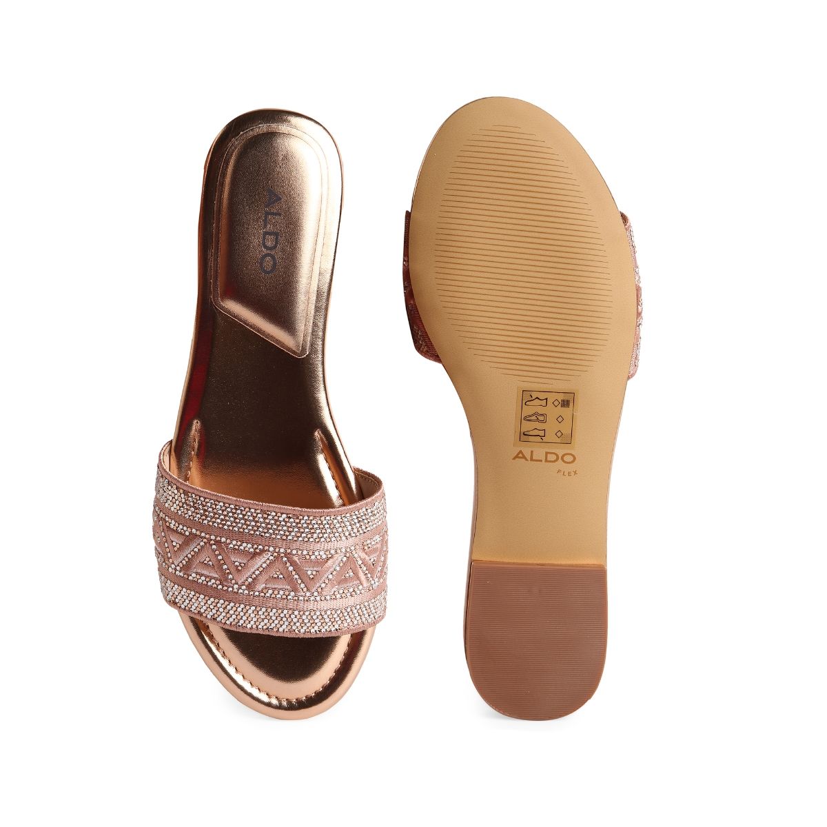 Aldo rose gold sandals deals