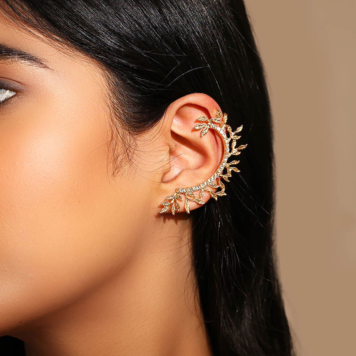 Ear shaped earrings gold on sale