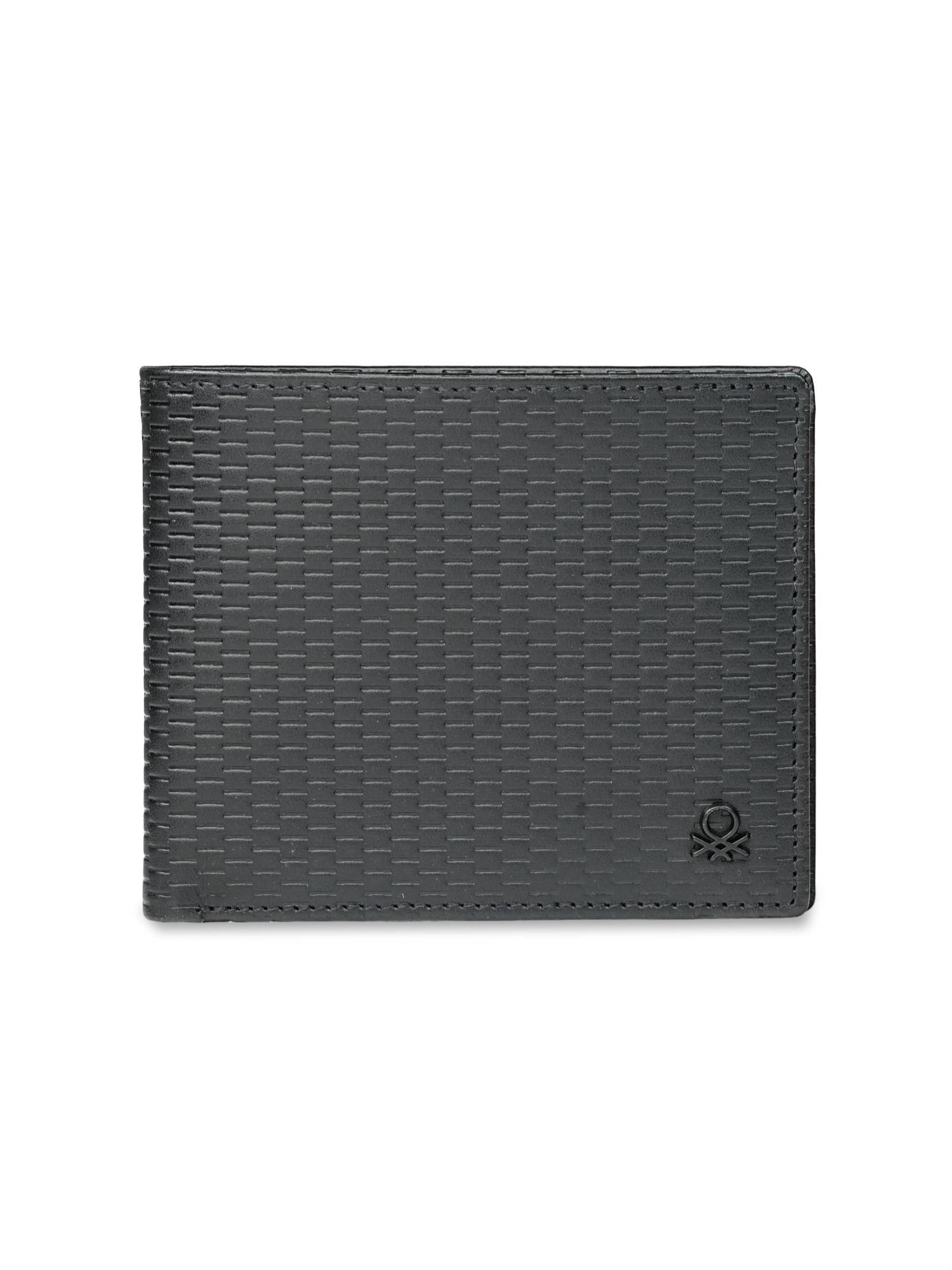 United Colors of Benetton Men's Global Coin Leather Wallet Dorsten - Black