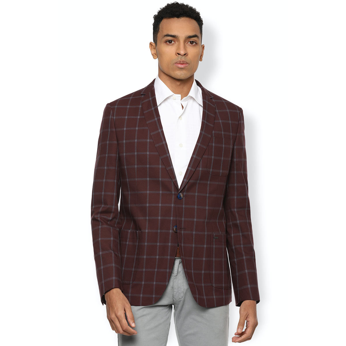 Buy Van Heusen Maroon Blazer Online