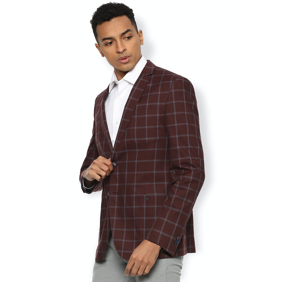 Buy Van Heusen Maroon Blazer Online