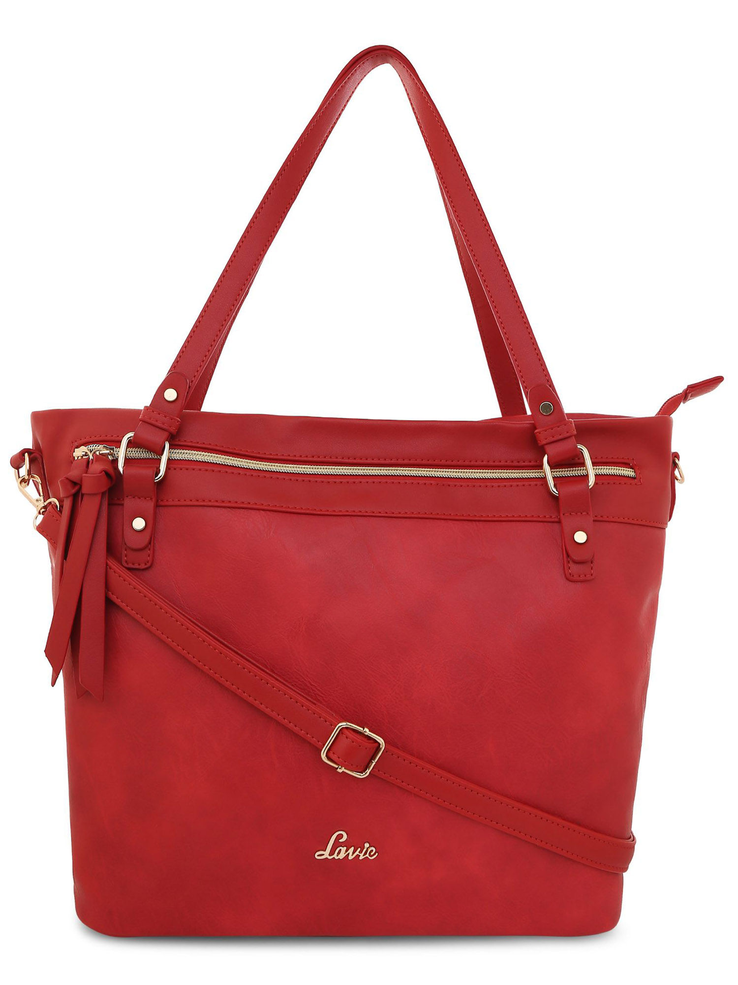 lavie red solid shoulder bag