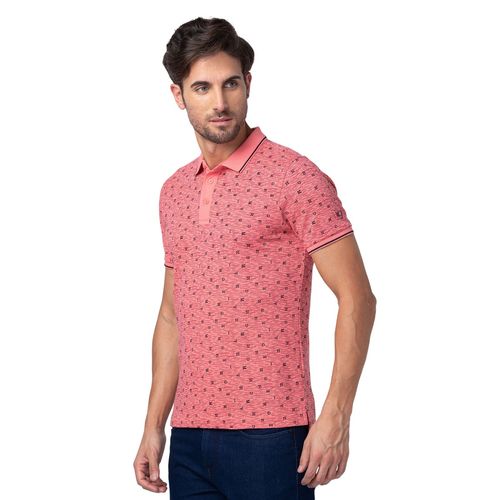 Being Human Men Pink Regular Fit Short Sleeve Polo T-Shirts