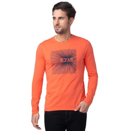 Buy Being Human Men Orange Regular Fit Long Sleeve T-Shirts Online
