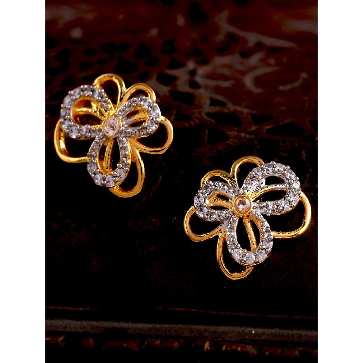 Buy SRC Artificial Diamond style Earrings Gold Plated Stud Tops Earrings  for Girls and Woman at Amazonin