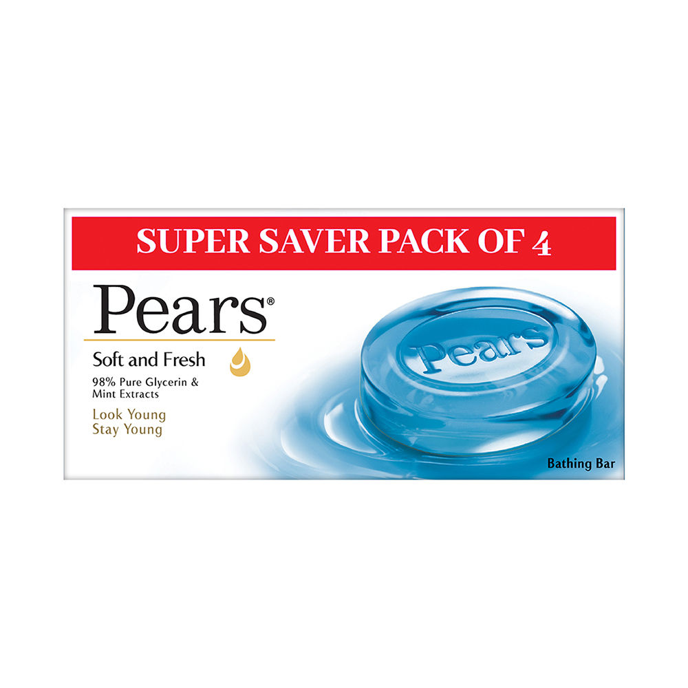 Pears Soft & Fresh Bathing Bar Super Saver Pack Of 4