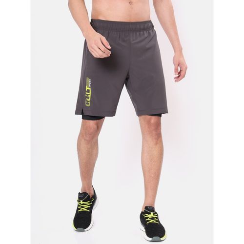 Buy Cultsport Solid Performance Polyester Shorts with Inner Tights (Set of  2) Online