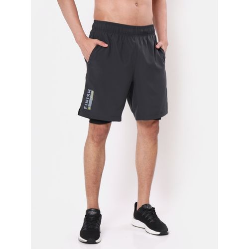 Buy Cultsport Grey Solid Performance Polyester Shorts with Inner