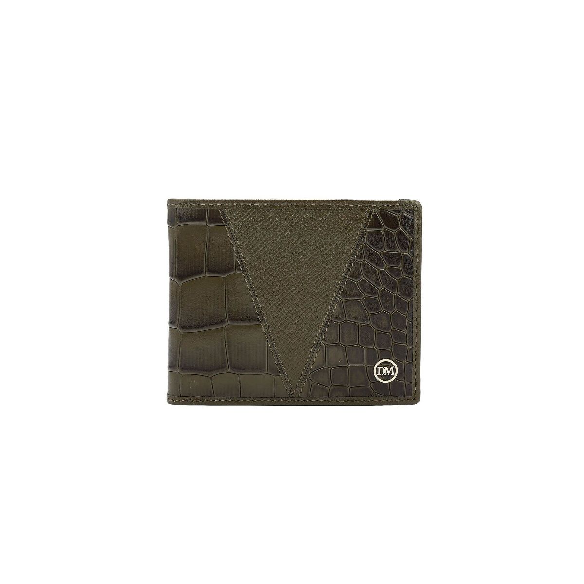 Buy Da Milano Men Leather Textured Green Wallet Online