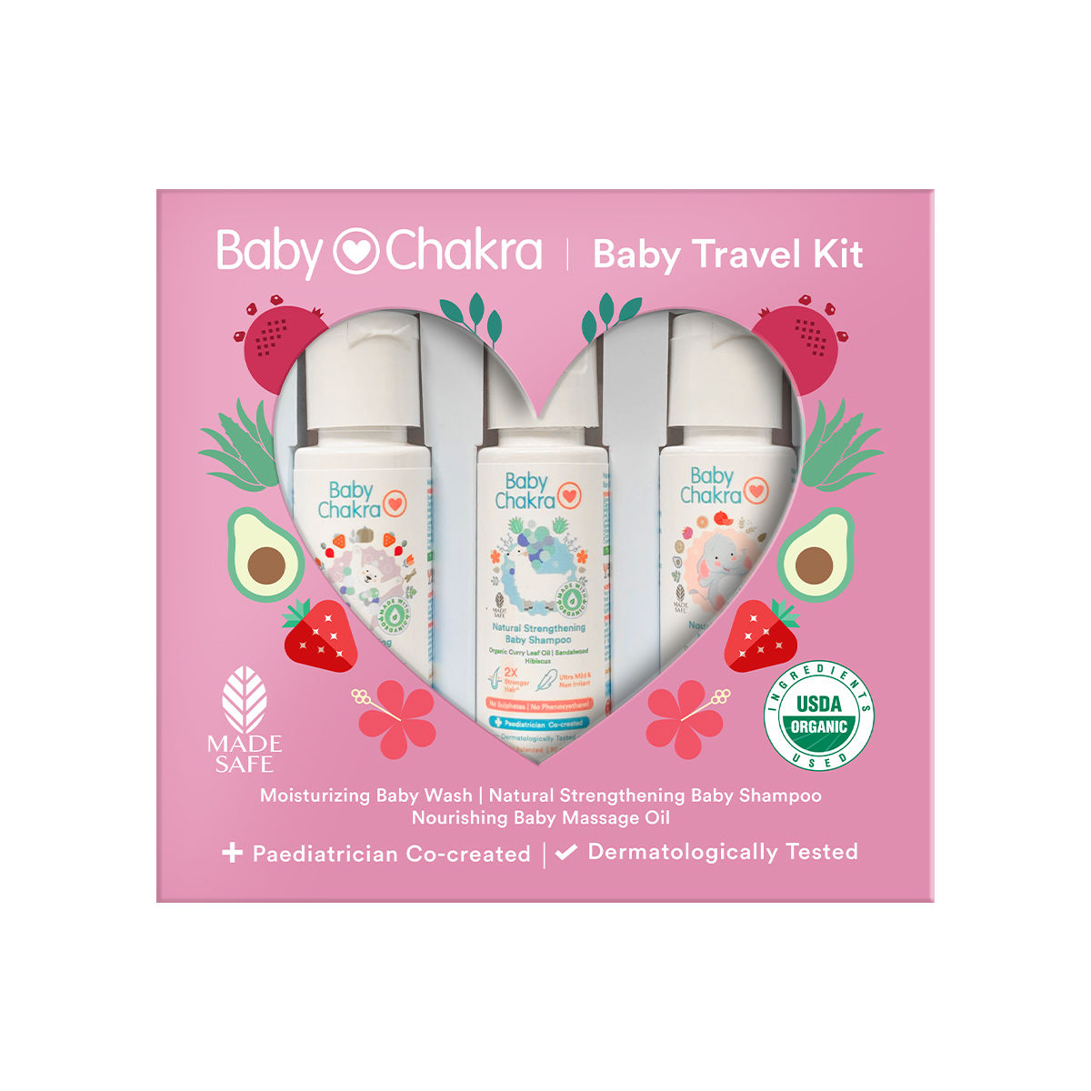 BabyChakra HeadToToe Baby Travel Kit Baby Wash, Shampoo & Massage