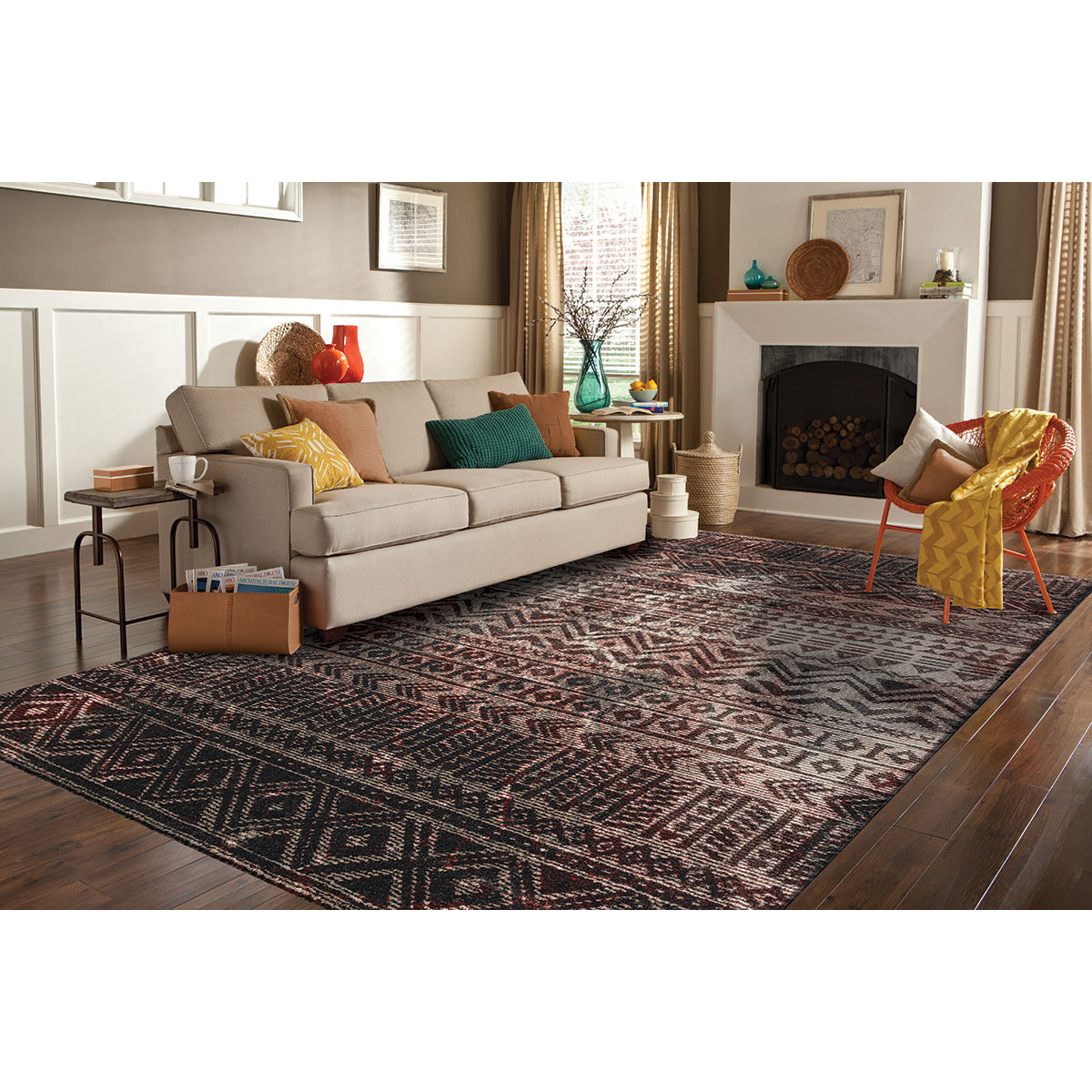 Buy Ddecor Live Beautiful RedPolypropyleneLargeRugAustin Online