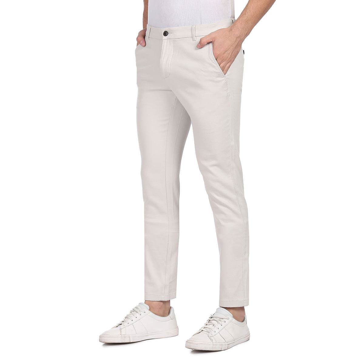 Arrow Sports Men White Bronson Slim Fit Solid Casual Trousers Buy Arrow  Sports Men White Bronson Slim Fit Solid Casual Trousers Online at Best  Price in India  NykaaMan