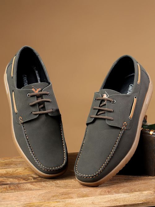 Shoes Samello Buy Cantabil Olive Casual Boat Shoes For Men Online