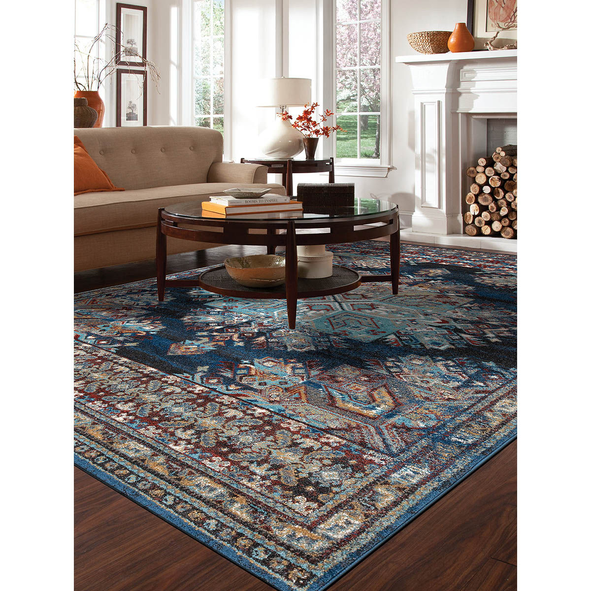 Ddecor Live Beautiful Blue PolypropyleneLargeRugAustin Buy Ddecor
