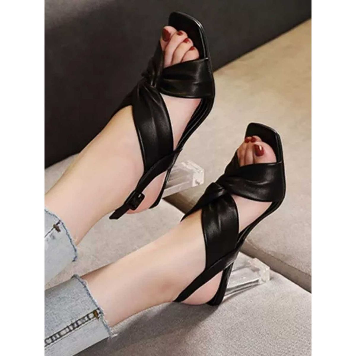 Buy Ted Baker Women Black Satin Bow Heeled Sandals Online - 708892 | The  Collective