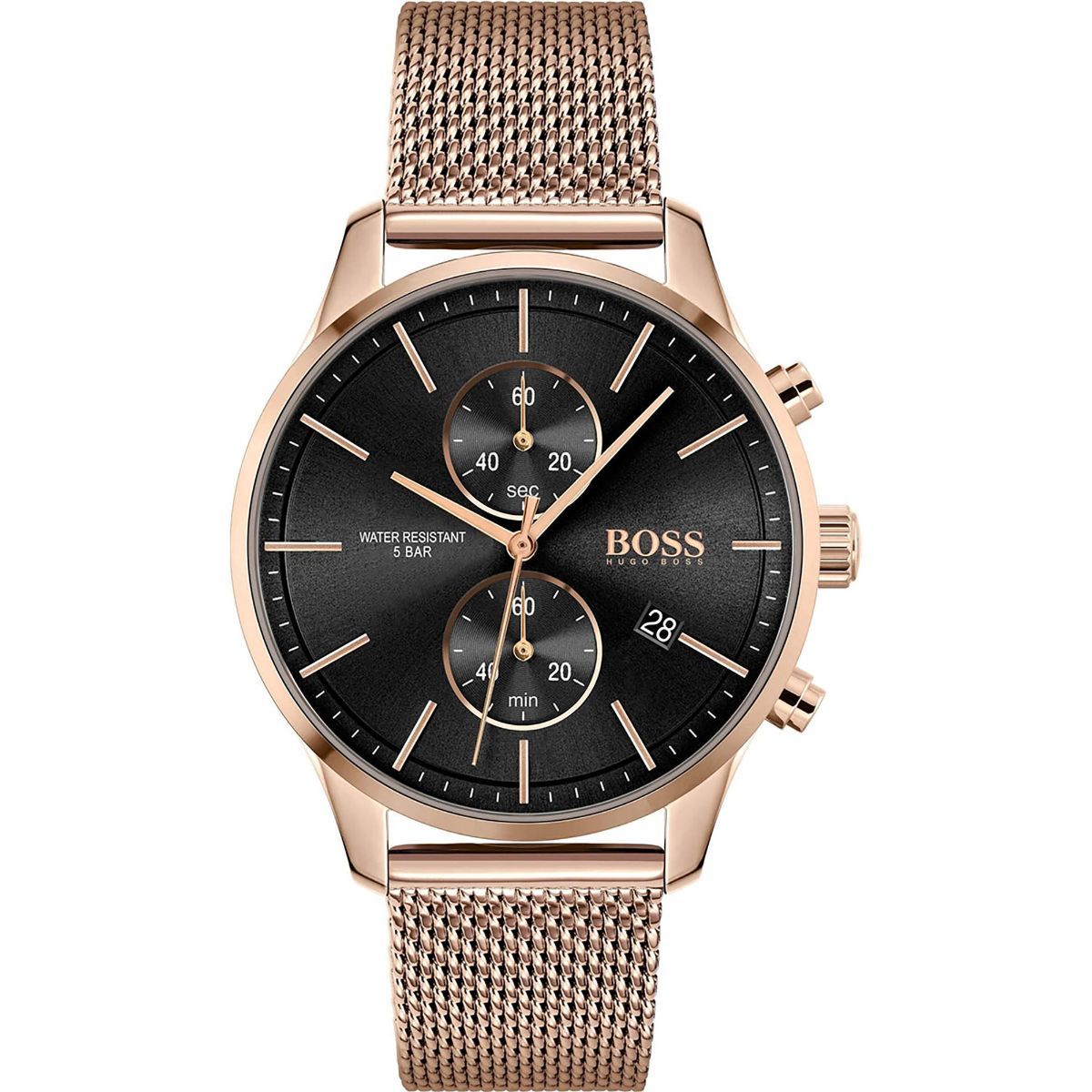 black and gold hugo boss watch men's