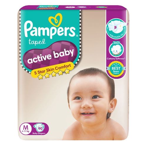 Pampers Active Baby Diapers Medium 90 Pack
