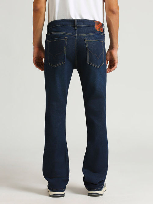 Pepe Jeans Navy Blue Raw Mid Rise Bootcut Jeans
