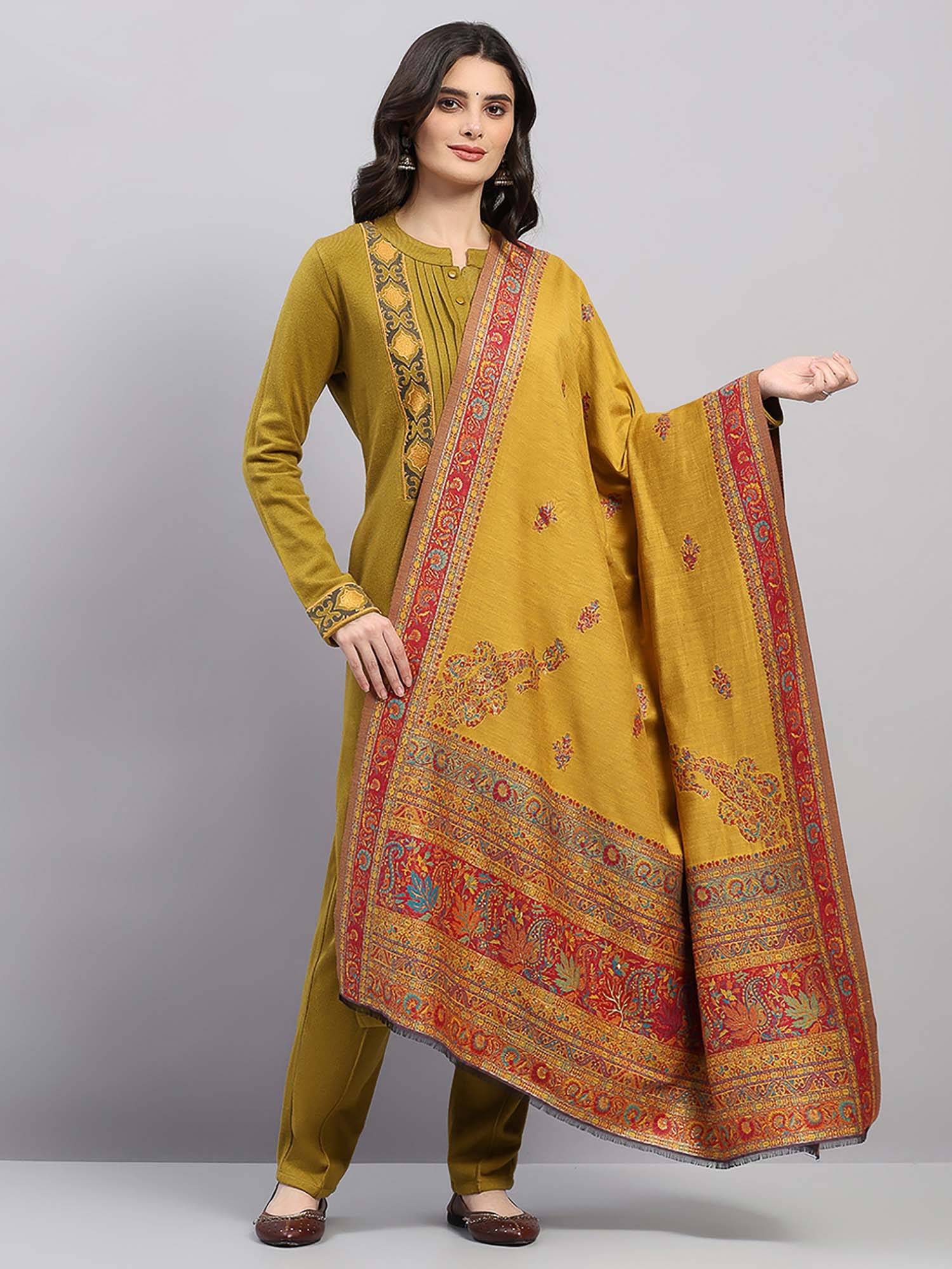 Monte Carlo Multi-Color Women Woven Design Winter Shawl