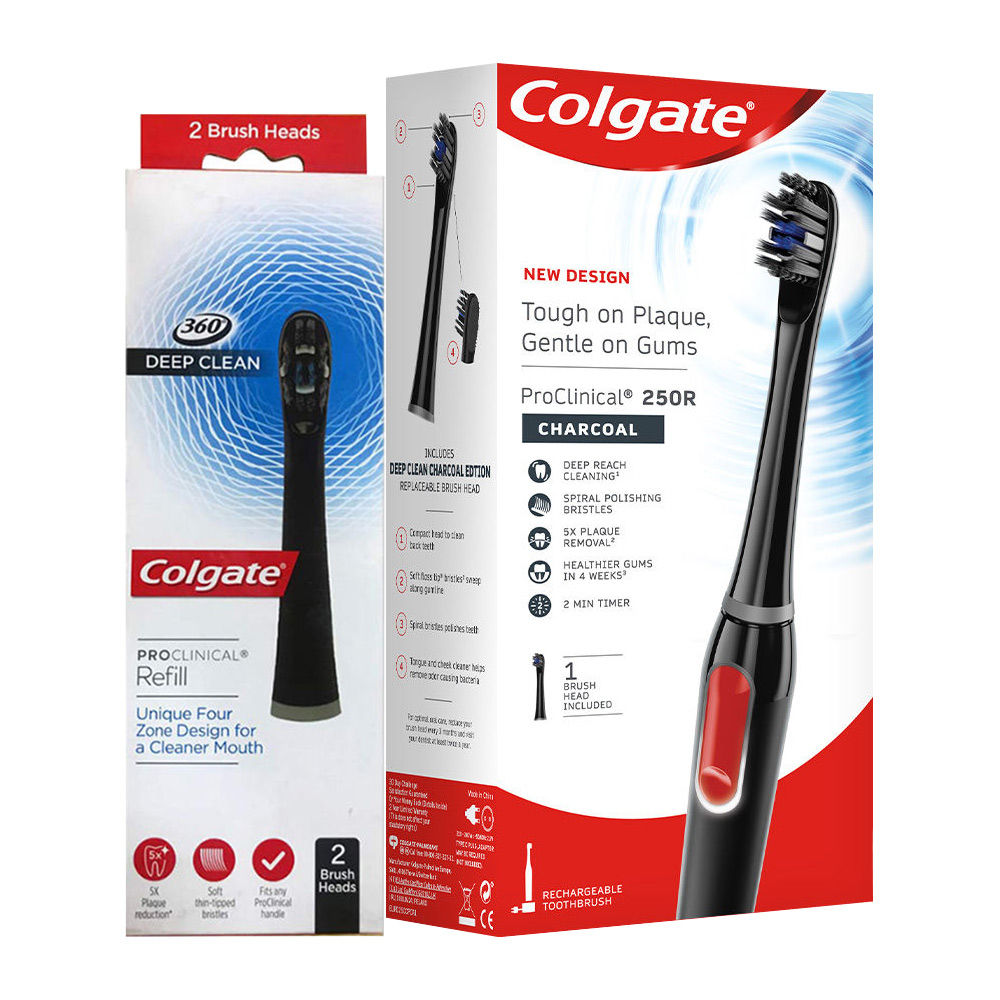 Colgate Pro Clinical 360 Deep Clean Brush Heads 2 Pack
